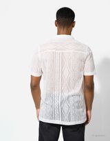 Košile - Perforovaný úplet - bílá