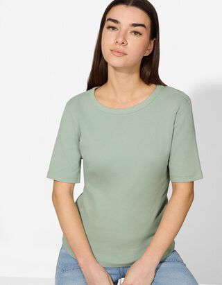 T-Shirt - Rippenstruktur - t&uuml;rkis