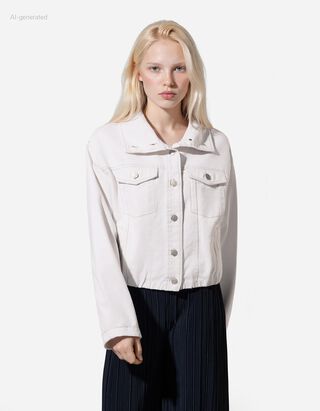 Blouson - Baumwolle - wei&szlig;