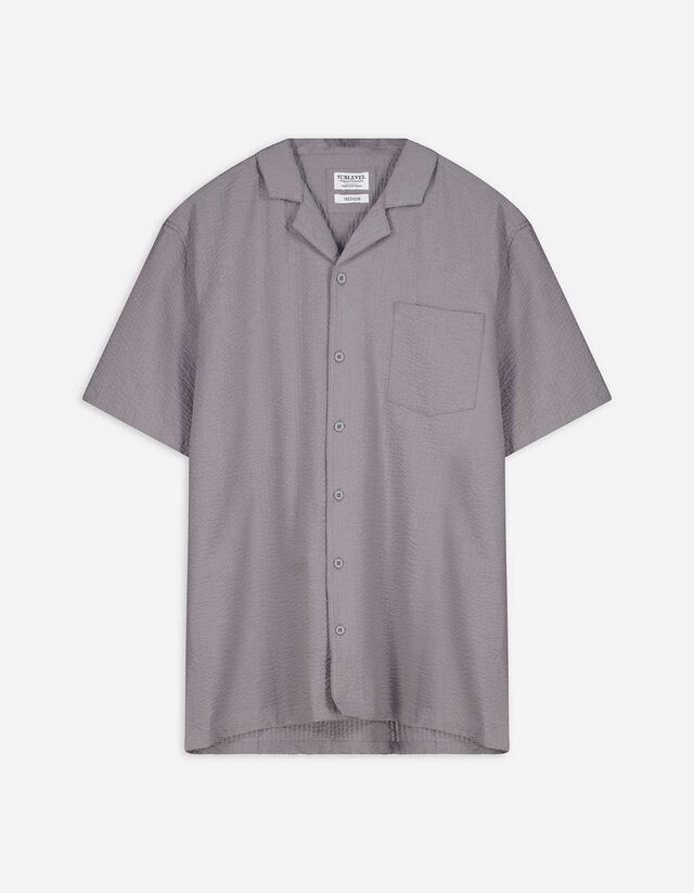 Chemise - Seersucker - Beige