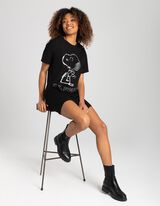 Duga majica - Print - crno