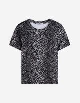 T-Shirt - Leopardenmuster - hellgrau