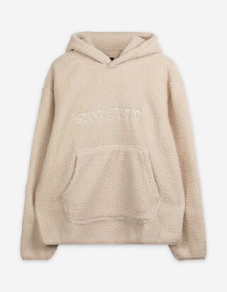 Hoodie - Tekst - beige
