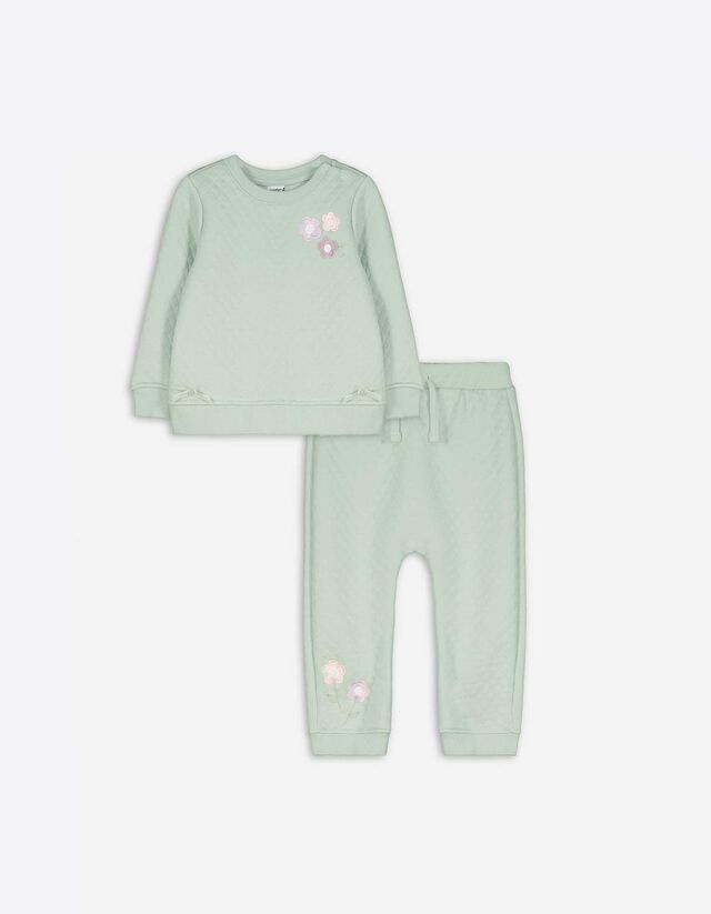 Set hanorac și pantaloni - Broderii - Verde deschis