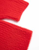 Strickpullover - Carmen-Ausschnitt - rot