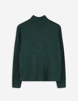 Strickpullover - Mockneck - grün
