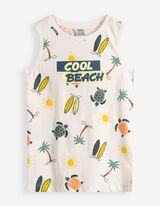 Top sans manches - Imprim&eacute; all-over - Blanc cass&eacute;
