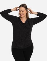 Shirt - Lurex - zwart