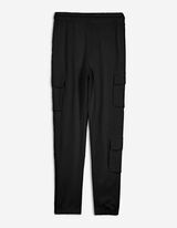 Pantaloni jogging - Buzunare patch - Negru