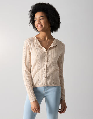 Cardigan - Coupe Slim Fit - Beige