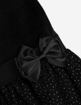 Šaty - Mašľová aplikácia - cierna