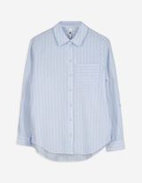 Bluse - Streifen - hellblau