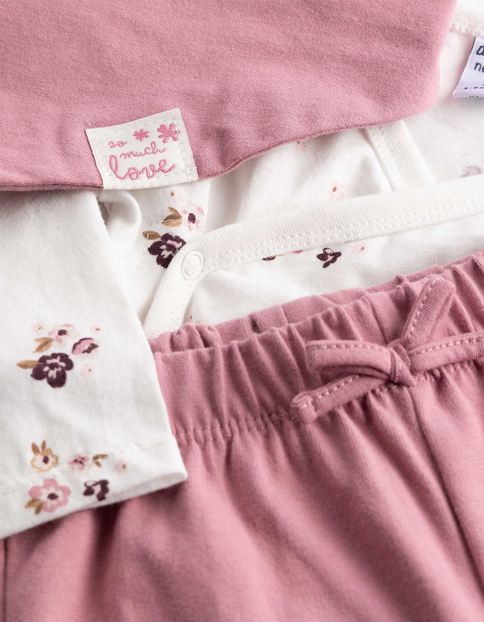 Set aus Body Hose und L&auml;tzchen - Baumwolle - Off-White
