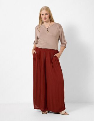 Pullover - V-Ausschnitt - Beige