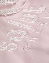 Bluză cu glugă - Garnitură din dantelă - Mov