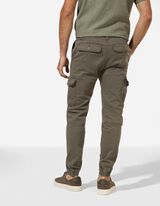 Cargohose - Knopf- und Rei&szlig;verschluss - dunkelgr&uuml;n