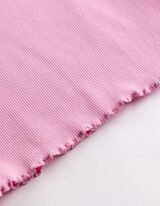 Top sans manches - Ourlet coquille - rose
