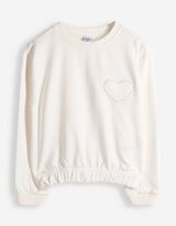 Sweatshirt - Brusttasche - wei&szlig;