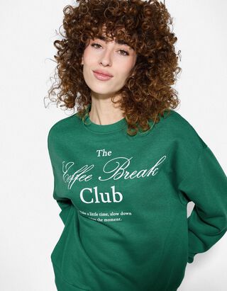 Sweatshirt - Relax Pasvorm - groen