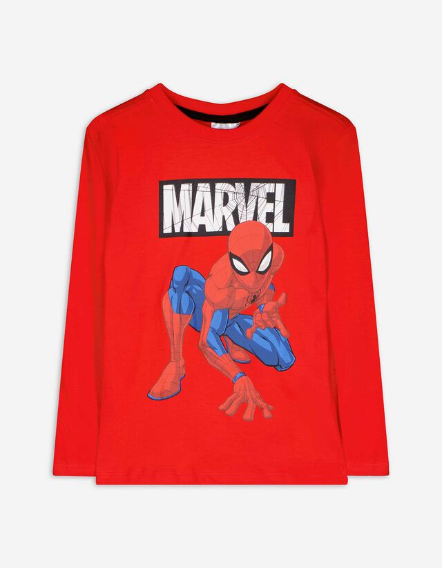 Longsleeve - Spiderman - rood