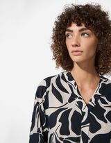 Kleid in A-Linie - Allover-Muster - schwarz