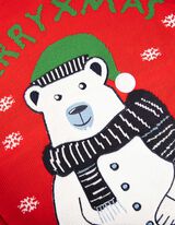 Strickpullover - Christmas - rot