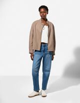 Blouson - Imitatieleer - Beige