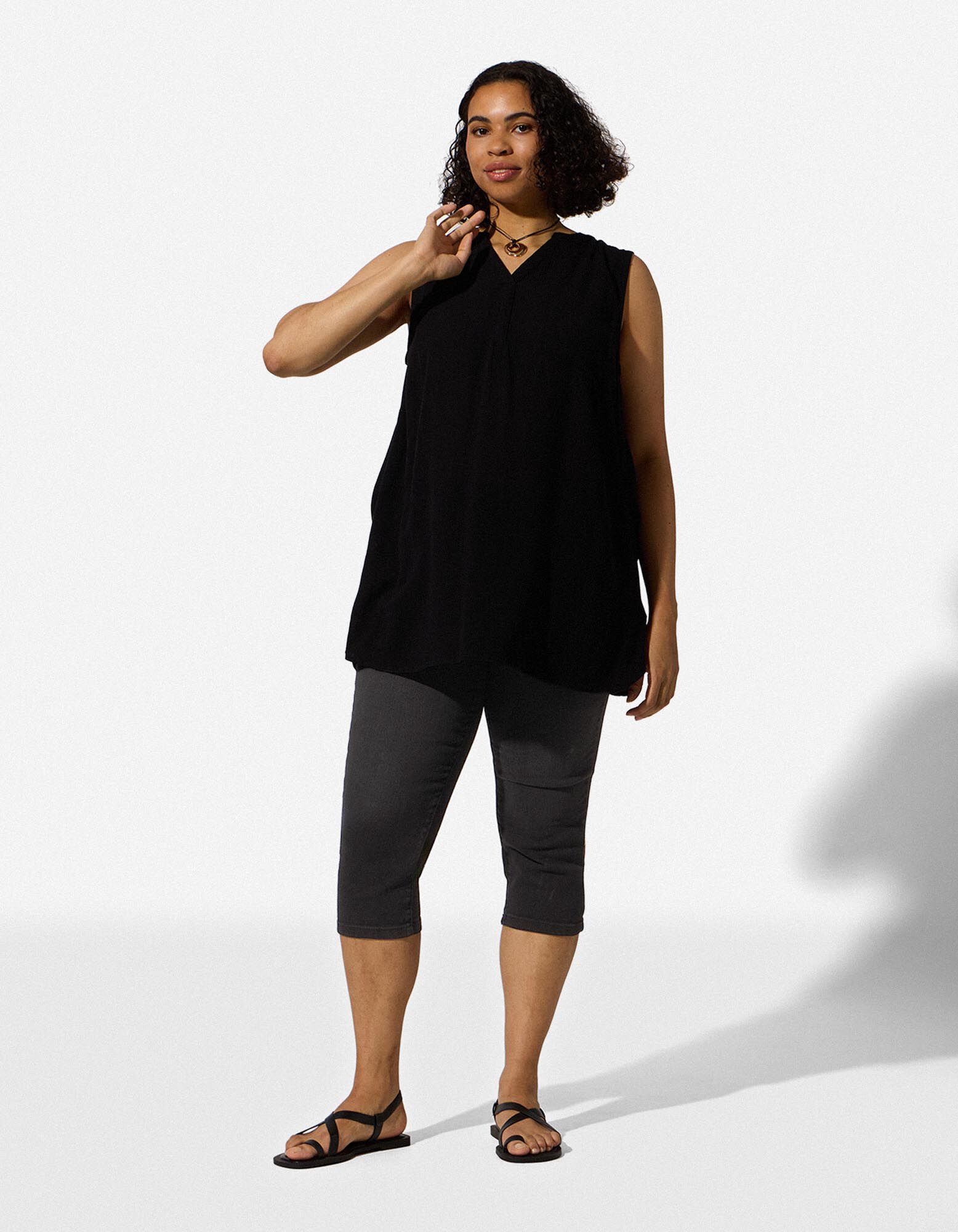 Pantaloni capri - Skinny Fit - Nero