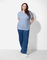 Shirt - Zijsplit - lichtblauw