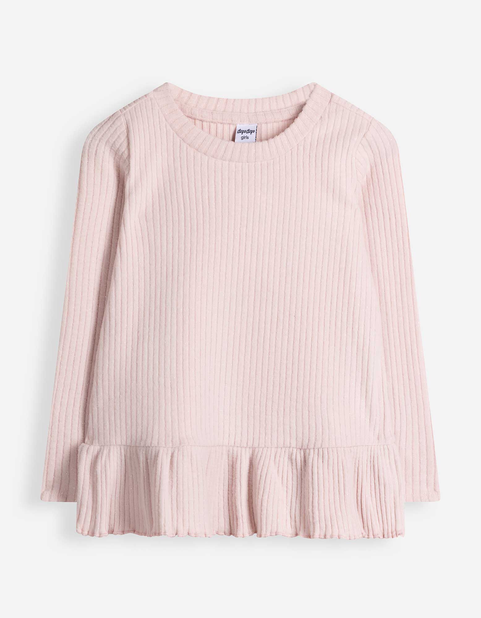 Ensemble t-shirt &agrave; manches longues et leggings - Tissu brillant - ros&eacute; tendre 