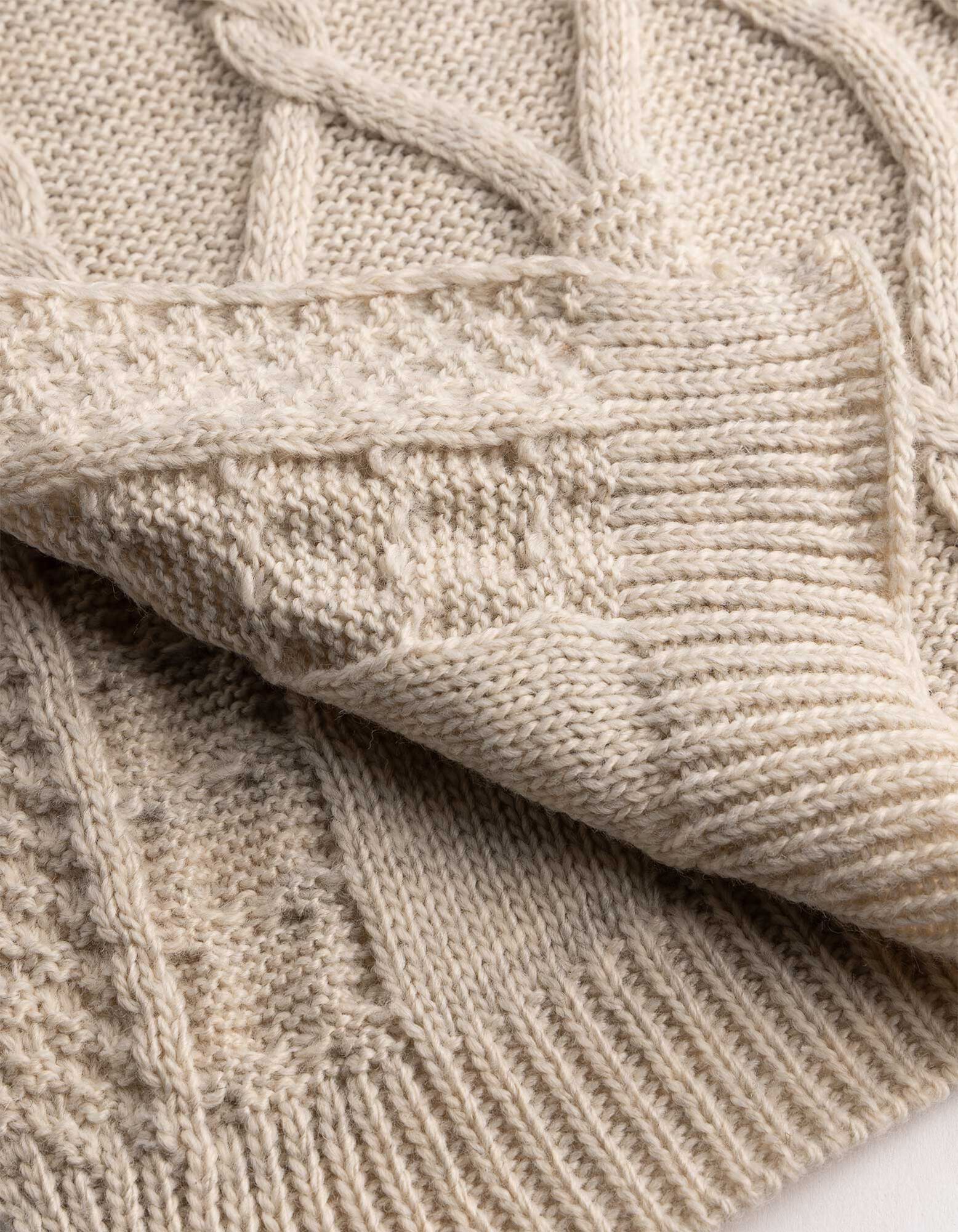 Schal - Zopfstrick - Beige