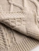 Schal - Zopfstrick - Beige