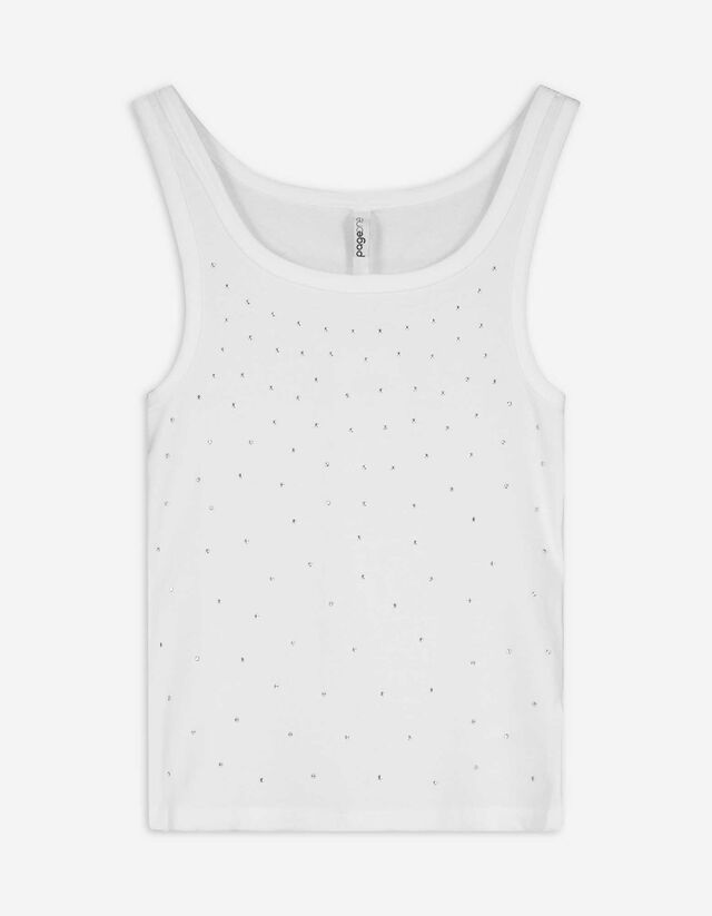 Top - Pietricele decorative - Alb