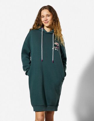 Kleid - R&uuml;ckenprint - t&uuml;rkis