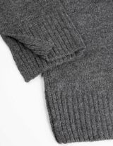 Gebreide jurk - Opstaande kraag - donkergrijs