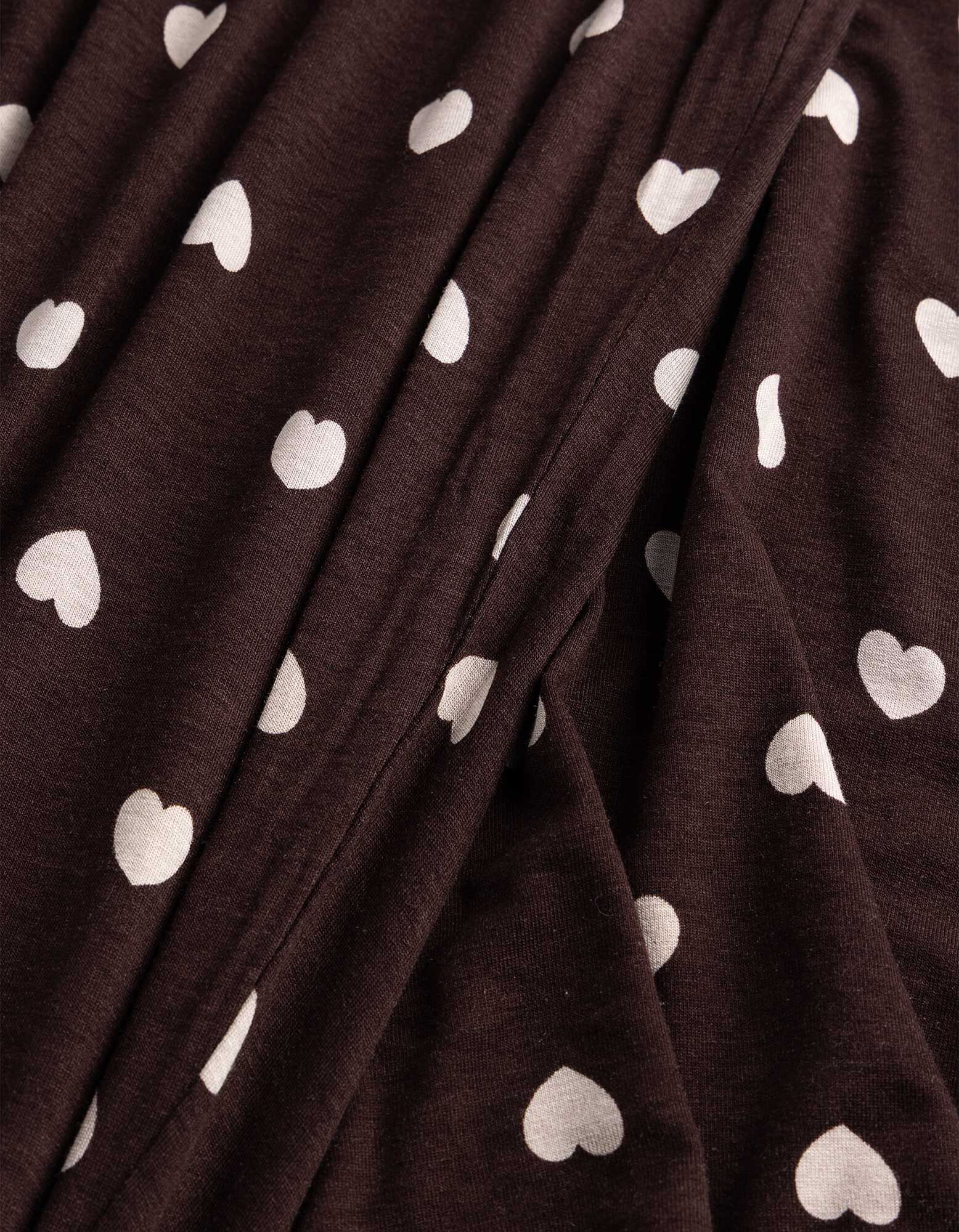 Pyjama Set aus Shirt und Hose - Viskose - Dunkelbraun