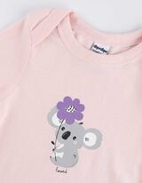 Body z długim rękawem - nadruk - rozowy