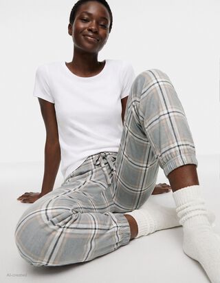 Pyjamahose - Allover-Muster - Grau