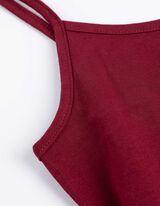 Šaty v áčkové linii - Špagetová ramínka - tmave cervená