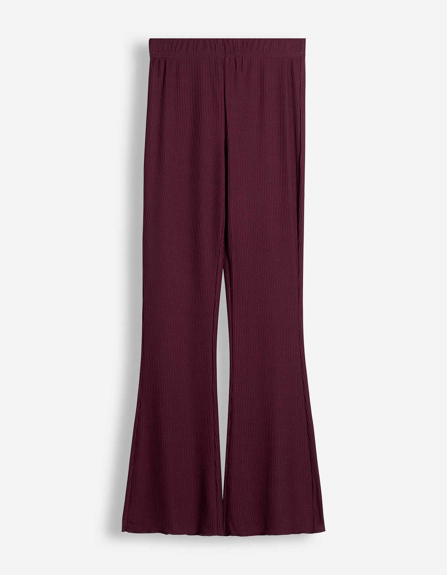 Pyjama Set aus Shirt und Hose - Gerippt - Lila
