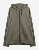 Sweatjacke - Kapuze mit Tunnelzug - hellgrün