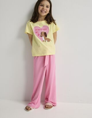 T-shirt - Voorkantprint - lichtgeel