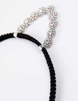 Haarreif - Glitzer Ohren&nbsp; - Ziersteine - silberfarben