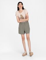 Pantaloncini - Misto lino - verde scuro