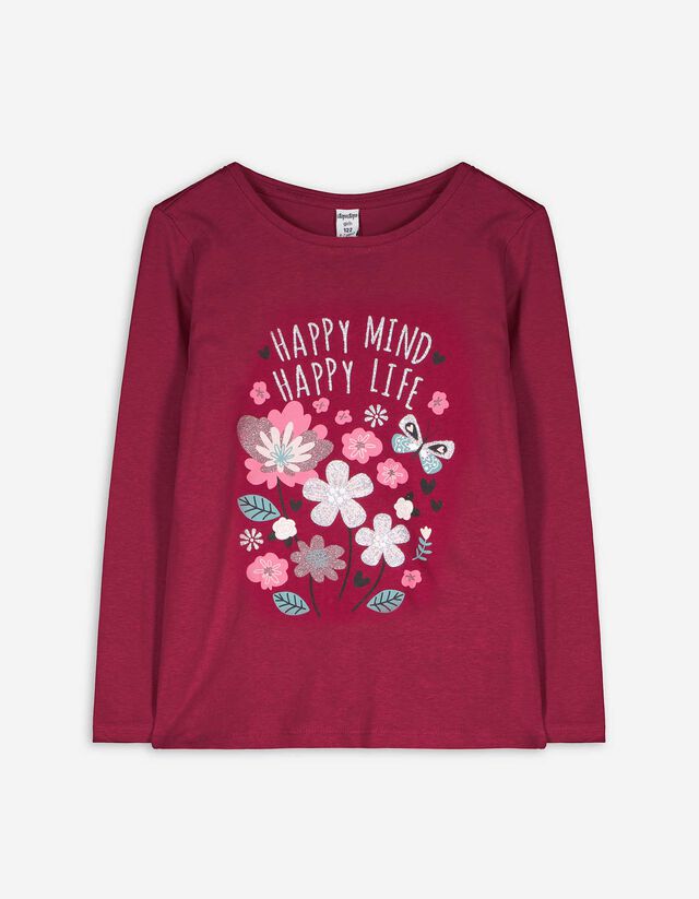 Maglia a manica lunga - Stampa glitterata - lilla scuro