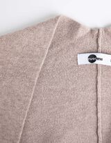 Ilgas kardiganas - Rankovės su užlenkimu - smelio spalvos