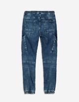 Kelnės su ki&scaron;enėmis - Įvertas rai&scaron;telis apačioje - tamsiai melynas