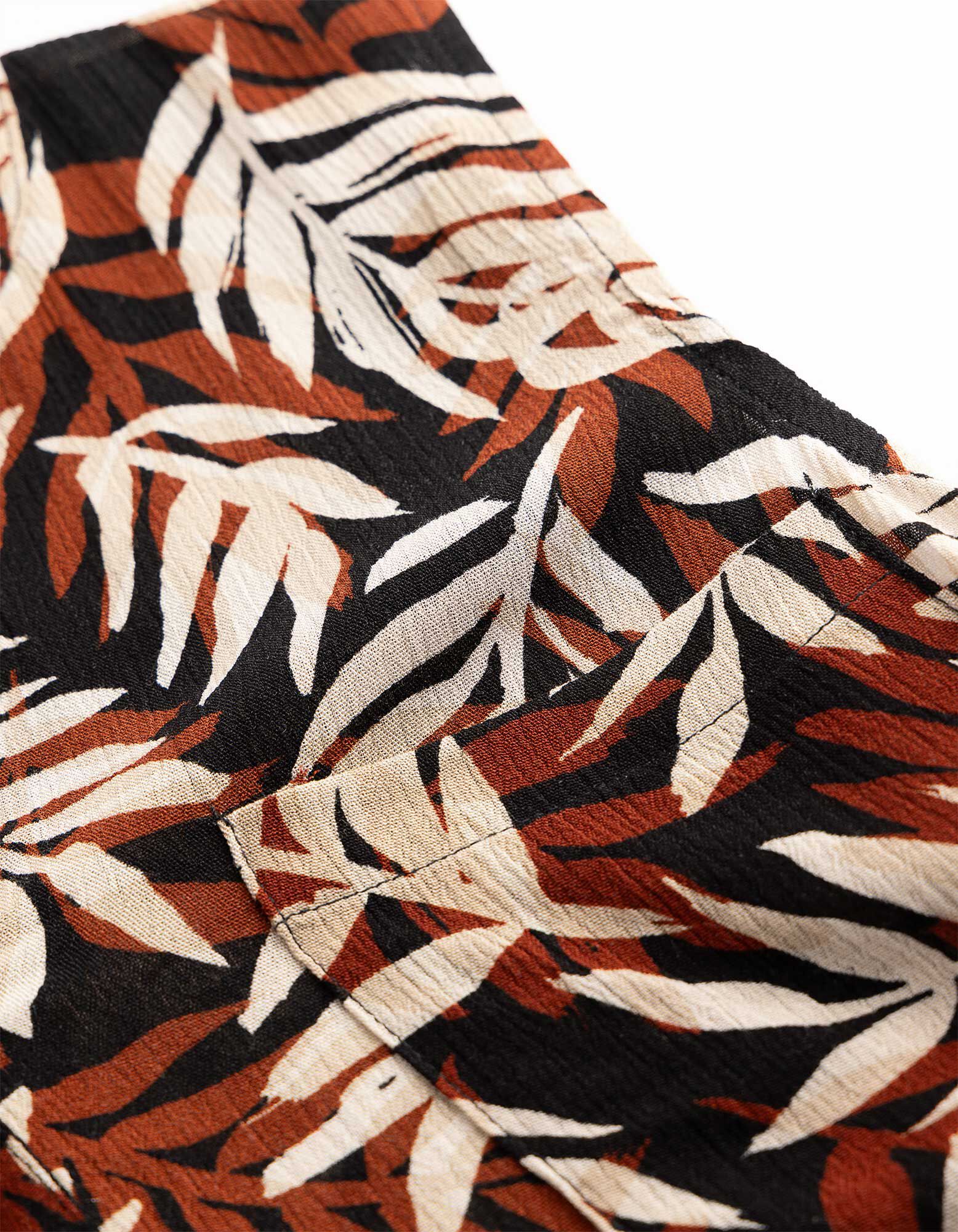 Top sans manches - Motif all-over - Brun