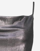 Top cropped - Scollo a cascata - grigio