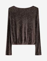 Shirt - Samt - dunkelbraun